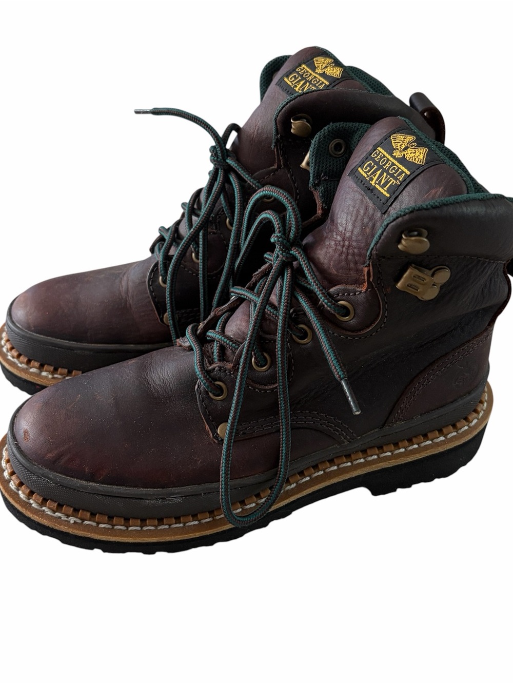 Georgia Giant G3374 Women’s Size 7.5 M Brown Leather Steel Toe ASTM Work Boots